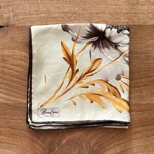 BonaSera %100 Pure Silk Printed Floral Scarf